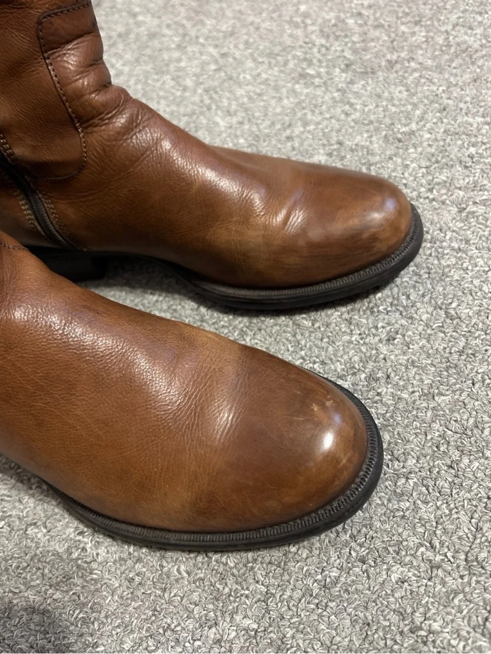 Clarks Mullin Spice Tan Leather Riding Boots